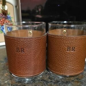 Brown Leather Wrapped Glasses